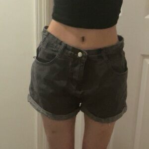 cute dark gray jean shorts